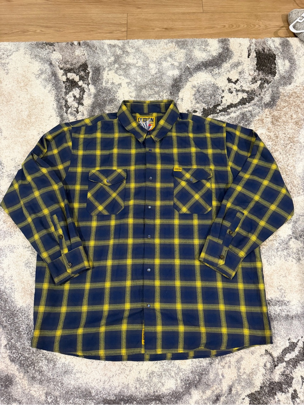 Dixxon Flannel Company “Aim High” Flannel Shirt Mens 4XL Blue Yellow Plaid